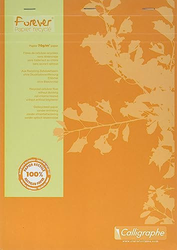 Calligraphe 17254C Forever Calligraphie Schreibblock (DIN A4, 21 x 29,7 cm, kopfseitig geheftet, kariert, 100 Blatt, ideal für die Schule) 1 Stück