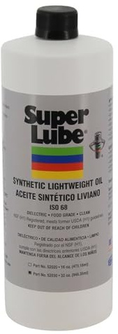 Super Lube Synthetic Lightweight Oil - for Machine, Chain & Lab Equipment - NSF Food Grade H1 Lubricant - Waterproof Friction-Reducing Rust Inhibitor - Bottle - 1 qt (52030)