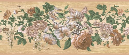 Brewster 84B73626 Borders and More Floral Bloom Trail Wall Border, 9-Inch by 180-Inch