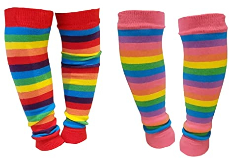 Fußstulpen für Baby/Kinder/Jungen/Mädchen, pink-rote Regenbogen-Fußstulpen, für 6 Monate bis zu 8 Jahren, 2 Stück