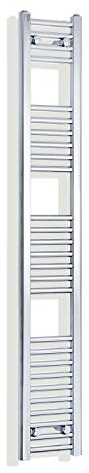 companyblue 200mm wide x 1600mm high Heated Towel Rail Straight Flat Chrome Bathroom Warmer Radiator Rack Central Heating