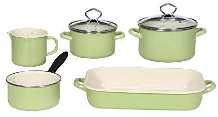 Krüger Batería de Cocina, Esmalte, Verde
