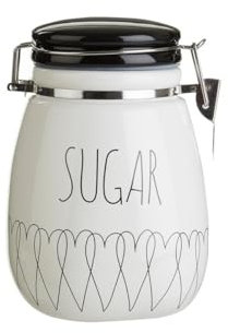 Premier Housewares Heartlines Sugar Canister, Dolomite, White