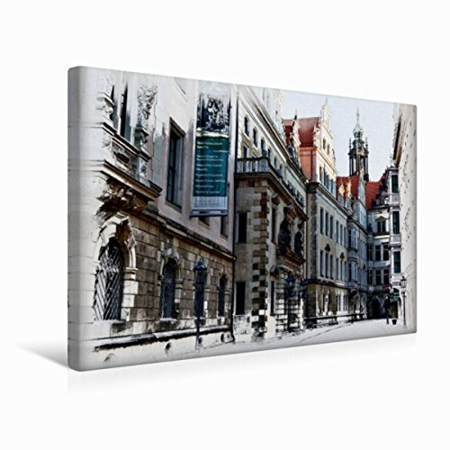 Premium Textil-Leinwand 45 x 30 cm Quer-Format Blick in die Schloßstraße in Dresden | Wandbild, HD-Bild auf Keilrahmen, Fertigbild auf hochwertigem Vlies, Leinwanddruck von Dirk Meutzner