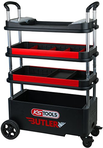 KS Tools 895.0000 BUTLER Werkzeugwagen/Montagewagen, klappbar, absenkbar und verschließbar