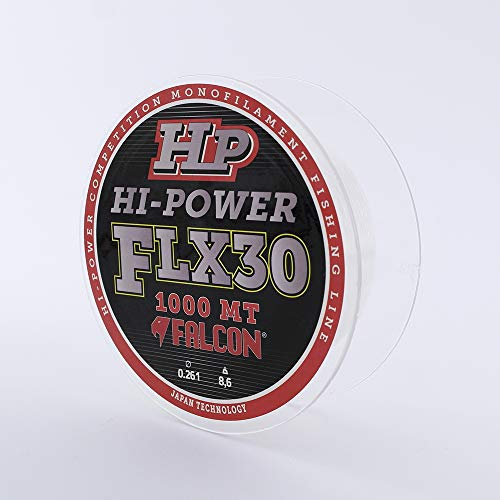 Falcon FLX 30 Fluorocoated, Nylon Persicus Flx30, 1000 mt x 0.261 mm Filo da Pesca, Chiaro, 0.261