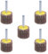 sourcing map 1.2 Inch Flap Wheels Shank Mounted Sanding Disc Abrasive Wheel 80 Grits 5 Pcs