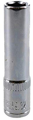 9/32 Deep SAE Socket 1/4 Drive 48mm Length 6 Point Chrome Vanadium Steel
