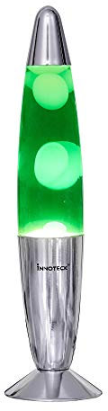 Innoteck 13” Soothing motion Lava Lamp for relaxation Retro Home Lighting Decoraton – Snowball in Natural Greenish Space
