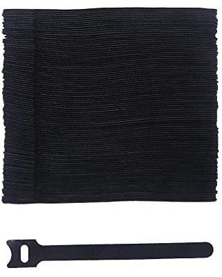 YIXISI 100 PCS Reusable Cable Ties, 6-Inch Multi-Purpose Reusable Hook and Loop Cable Ties, Fastening Straps Tie Downs for Cable Management and Organizing Cords