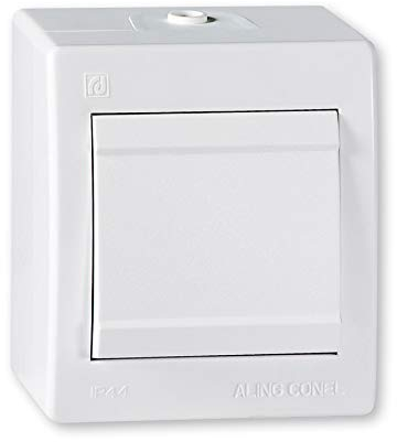 ALING-CONEL Aufputz Wechselschalter mit Wippe 10AX/250V~ / IP 44 - Weiß