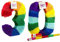 Trendario Pinata Zahl 30 Set - Mehrfarbig - ungefüllt - Ideal zum Befüllen mit Süßigkeiten und Geschenken - Piñata für Geburtstag Spiel, Geschenkidee, Party, Feier, Überraschung Stab Maske