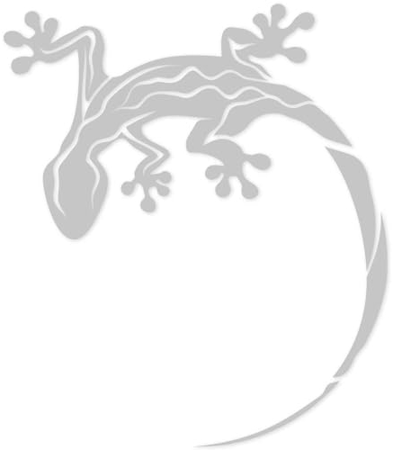 Gecko Sticker I 11,5 x 10 cm I Silber I Auto-Aufkleber Auto-Folie tuning JDM Tattoo für Heckscheibe oder Motorhaube zum bekleben I selbstklebend I kfz633