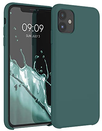 kwmobile Cover per Apple iPhone 11 Custodia - Back Case per Smartphone in Silicone TPU - Protezione Gommata - verde blu