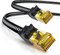 CSL - 15m CAT 7 Netzwerkkabel Flach und Dünn - Lan Kabel für 10 Gigabit High Speed, Internetkabel, Flachbandkabel, Verlegekabel - 10 Gbps Cat.7 RJ45 Kabel für Switch Router Modem PC, 15 Meter Schwarz