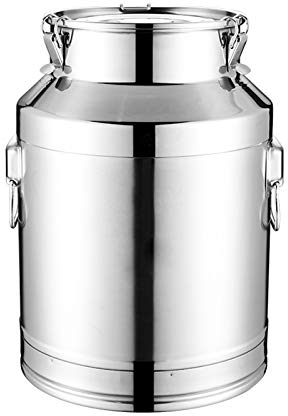Barriles De Transporte De Leche Con Sello De Silicona, 201 Acero Inoxidable La Leche Puede Cubo De Vino Olla De Lechería Cubeta Jarra De Mano Botella De Aceite Bote De Té (Plata),8L