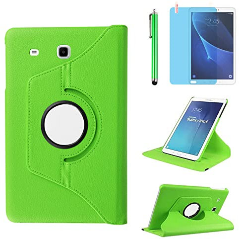 Étui Housse Coque pour Samsung Galaxy Tab E 8.0 Pouces 2016 (SM-T377 SM-T375 SM-T378) - 360 degrés Rotation Full Protection Kickstand Case Cover,avec Un Stylo,Écran Film (Green)