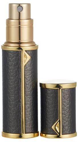 AsaNana Perfume Atomiser, Refillable & Travel Size Perfume Bottle, Leaking Proof,Bottom Pump without Funnel, Luxurious Small women and men, 5ml (Black)