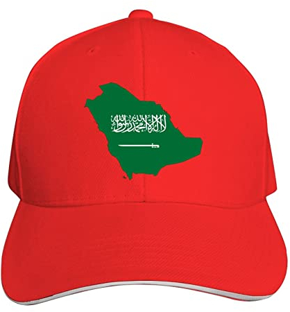 Saudi Arabia Flag Dad Cap Unisex Cool Stylisch Baseball Cap, rot, 6 7/8/7 3/8