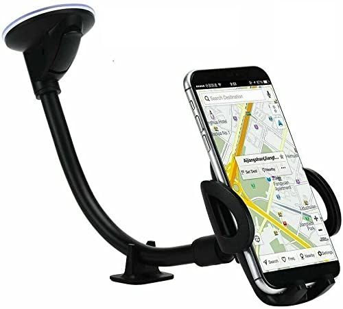 Rheme Phone Mount for Car, Flexible Long Arm Car Mount [Strong Suction Anti-Shake Stabilizer] Cell Phone Holder for Car Windshield, Compatible with iPhone, All Smartphone