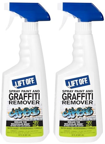 Motsenbocker's Lift Off 41101-2PK Spray Paint and Graffiti Remover – Removes Spray Paint, Acrylic, and Enamel – Safe for Wood, Metal, Concrete, Plastic – Water-Based Formula – 22 Fl Oz (Pack of 2)