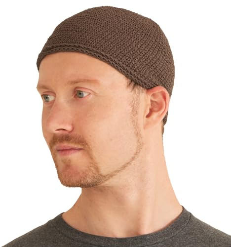 CHARM Herren Mütze Short Beanie & Strick Kopfbedeckung | Männer Skull Cap, Gebetsmütze, Muslim Kappe, Islam Kufi, Takke, für Namaz, in 2 Größen