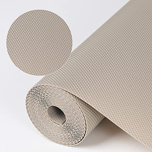 HooTown Non-Adhesive EVA Refrigerator Liners, Waterproof & Washable, Durable Fridge Mats, Khaki, Diamond Pattern, 60 x 200 cm