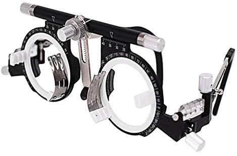 NICHOY Optometry Frame,Eye Optometry Optician,Optical Optic Trial Lens Frame Adjustable PD Lightweight Optical Trial Frame,pure titanium material,Accurate measurement(Color:black,Size:PD 50-80)