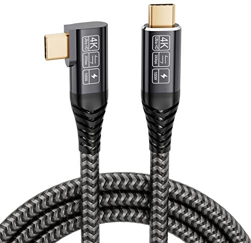 CAKOBLE USB C auf USB C Kabel 1M, 20Gbps USB C 90 Grad USB 3.2 Gen2 Ladekabel USB C 4K@60Hz Videoübertragung, 100W Rechtwinklig USB- C Kabel für MacBook Pro, Samsung Galaxy, xiaomi