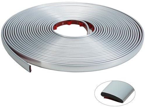 JSIWOTH Peel and Stick Trim, 3M Waterproof Molding Trim for Walls, Borders, Window Frames, Backsplash Tiles, Matte Silver Flexible and Self Adhesive Trim