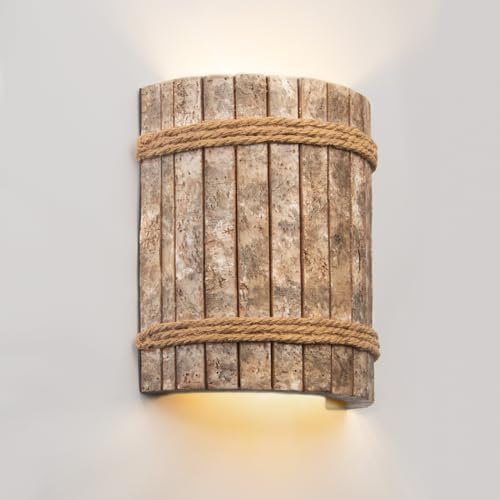 JCPYIUL Wandleuchte aus Harz LED Wandleuchten Rinden Design Wandlampe Vintage Industrie Up Down Flur Wandbeleuchtung Harz Wandlampen Für Schlafzimmer Eingang Treppenhaus