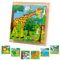 Würfelpuzzle, Holzpuzzle 3D, Lernspielzeug Holzspielzeug, Würfelpuzzle Puzzlespiele 6 in 1 Tier-Motive für Kinder, Montessori Vorschule Lernspielzeug Geschenk für Jungen und Mädchen