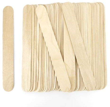 60 palitos de paletas gigantes de madera artesanal para manualidades, depresores de lengua grandes, madera, palitos de cera, palos de manualidades, palos de madera para manualidades, palitos de