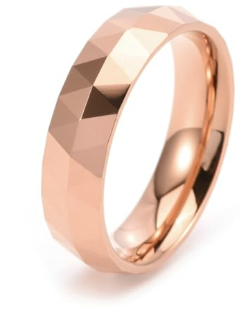 Skcess Rings, Wolfram Ring Herren Roségold Diamant-Plaid Ringe für Herren Männer Größe 67 (21.3)