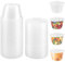 LANSKYLAN 50 Pcs Pot de Sauce en Plastique 200ml Boîte Sauce avec Couvercle Contenant Sauce Transparent Boîte Plastique avec Couvercle Alimentaire Recipient Sauce Salade pour Noix Confiture Bonbons