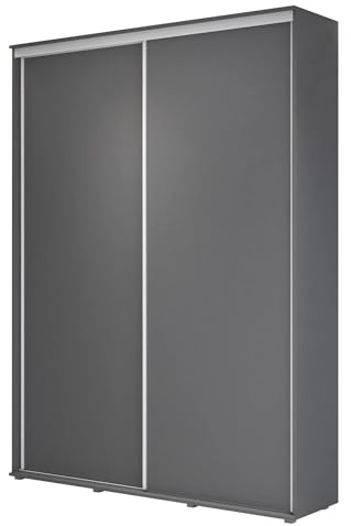 Meble Slupia - ZUZA Garderobenschrank - Kleiderschrank Schiebetüren - 110 x 242 x 45 cm - Kleiderstange Schrank - Kleider Schrank für Schlafzimmer, Flur, Jugendzimmer - Anthrazit