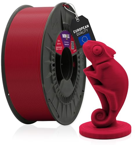 WINKLE PLA Matte Filament 1.75mm Himbeerrot 1kg, 3D Drucker Filament | Filament Kompatibel mit FDM Druckern, 3D-Druckmaterialien, Maßgenauigkeit +/- 0.05mm, Bioabbaubar Leicht zu Bedrucken