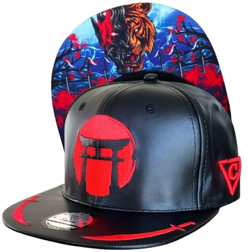 Capiche [99+ VARIATIONEN] Snapback Cap - Kappe - Baseball - Mütze - Kunst - Unisex - Schirm - Männer - Herren - Damen - D-329 - Tiger Samurai