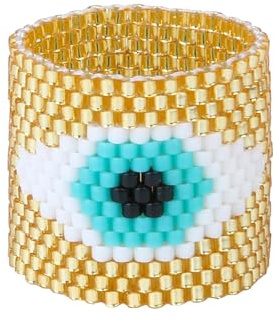KELITCH Handgemachte Damen Schmuck Perlen Ringe Band Ringe Urlaub Hawaii Runde Finger Kuckle Schmuck