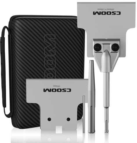 CSOOM SDS-Plus 300x125 mm Meißelset, inklusive Ersatzklinge (150 mm) und Ersatzschaft (SDS MAX), Klebstoff-Entferner Bit für Bodenbelag Fliesen Betonmörtel