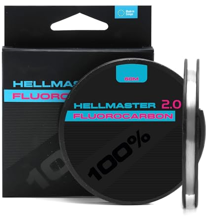 Hellmaster 100% Fluorocarbon Angelschnur - Vorfachschnur für Raubfische (0,22mm - 5,35kg - 50 Meter)