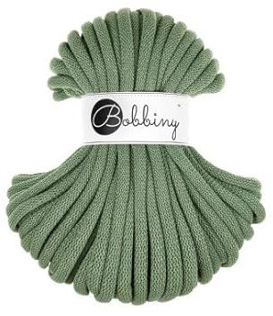 Flechtkordel Jumbo - 9mm - Baumwollkordel Baumwollgarn Garn Kordel Makramee Schnur Kordelband Natur Baumwolle DIY-Basteln 30m - Eucalyptus Green
