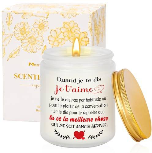 Cadeau pour Hommes Femme, Cadeaux de Couple Bougie Parfumée, Noël Anniversaire Mariage Saint Valentin Idées de Cadeaux pour Lui et Elle, Son Mari, Sa Femme, Son Petit Ami, Sa Petite Amie