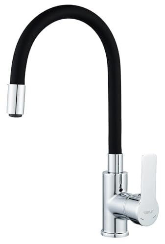 BELZ Grifo Cocina Giratorio 360°, Grifos Cocina Fregadero, Grifo Cocina Flexible, Caliente y Fria Agua, Cromo