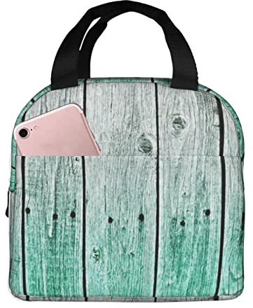 Thermal Lunch Tasche Holz Lunch Paket Auslaufsichere Lunch-Behälter Klein Kühlbox Isoliertasche Für Frauen, Picknick, Schüler, 13X22X20Cm
