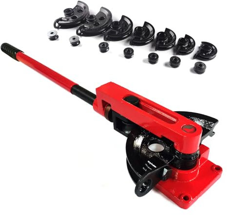 Curvatubi manuale dotato di 7 piegatrici a 180°, Φ10-25 mm, 10/12/14/16/19/22/25 mm, per tubo di rame, tubo di ferro, tubo di alluminio, tubo in acciaio inox