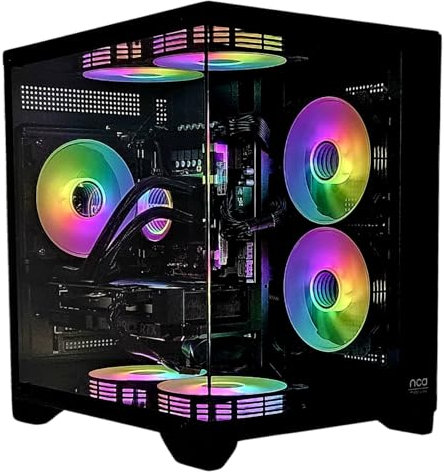 Gaming PC Phantom Black | NVIDIA RTX 5060 | 32GB RAM 500GB SSD | Intel 10 Core | RGB Lüfter mit Fernbedienung | Luftkühlung | WLAN 5 | Win 11