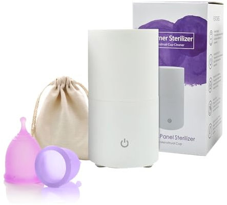 Esterilizador de Vapor de Copa Menstrual con 2 Copas Menstruales Reutilizables.