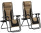 Outsunny Zero Gravity Lounger Chair Set of 2, Folding Reclining Patio Chair with Padded Seat, Cup Holder, Soft Cushion and Headrest for Poolside, Camping, Coffee