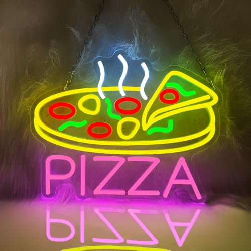RuCvixkt Panneau Néon Pizza pour la Décoration Murale, Signal Lumière Néon LED pour le Restaurant, la Cuisine, la Maison, le Salon, la Décoration de Fête, Cadeau pour les Enfants, Noël, l'Anniversaire